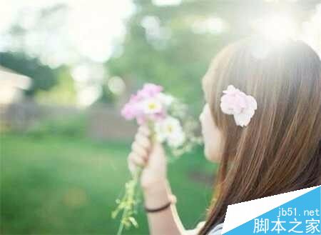 借助花朵拍照示例