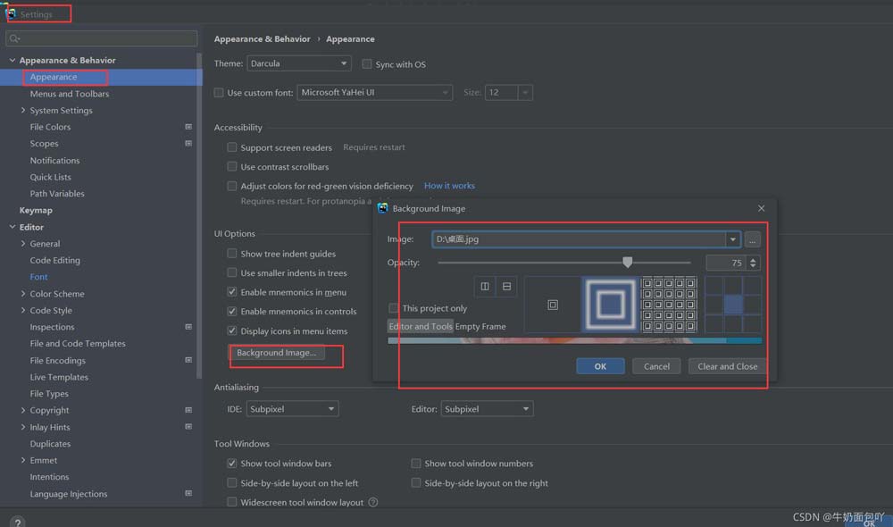 WebStorm 英文版背景图片设置